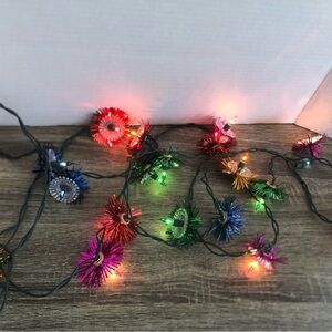 Vtg Multicolour Holiday String Lights with Reflectors